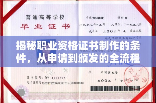 张家界揭秘职业资格证书制作的条件，从申请到颁发的全流程解析