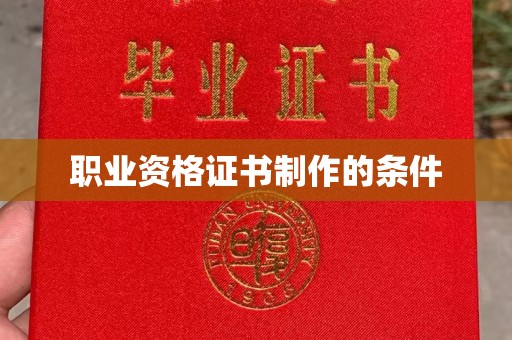 张家界职业资格证书制作的条件